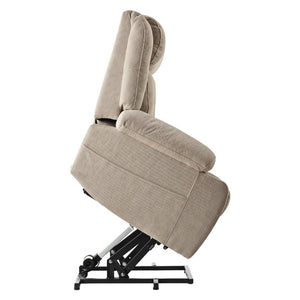 English Elm Power Lift Recliner Velvet Chair with Extended Footrest and Remote for Living Room Brown W1028S00066