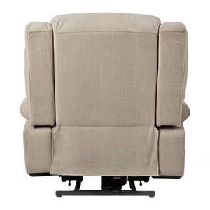 English Elm Power Lift Recliner Velvet Chair with Extended Footrest and Remote for Living Room Brown W1028S00066