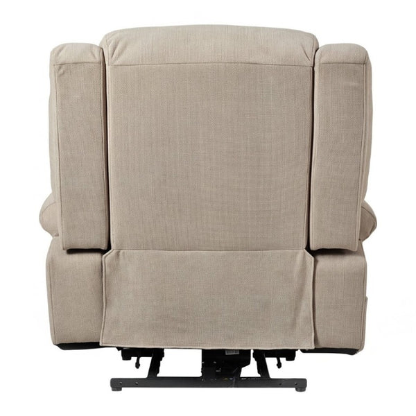English Elm Power Lift Recliner Velvet Chair with Extended Footrest and Remote for Living Room Brown W1028S00066