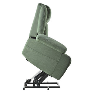 English Elm Power Lift Recliner Velvet Upholstered Chair with Extended Footrest and Cup Holders W1028S00067