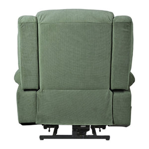 English Elm Power Lift Recliner Velvet Upholstered Chair with Extended Footrest and Cup Holders W1028S00067