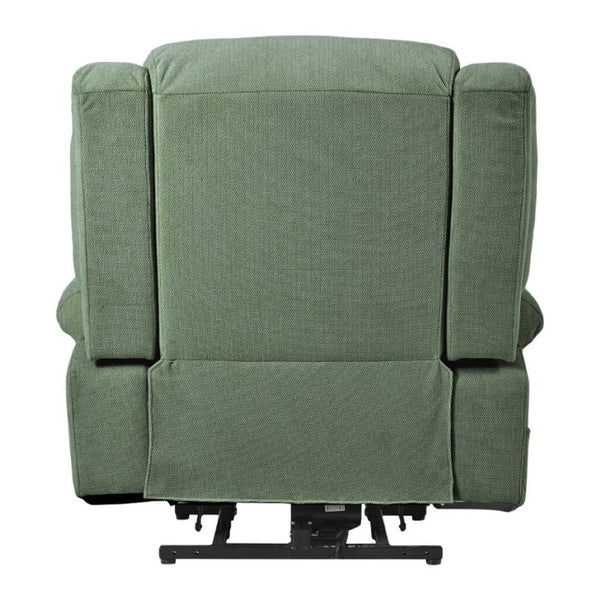 English Elm Power Lift Recliner Velvet Upholstered Chair with Extended Footrest and Cup Holders W1028S00067