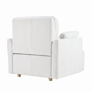 English Elm Oversized Accent Chair with Storage Ottoman Fleece Upholstered Mid-Century Living Room Seat W1028S00068