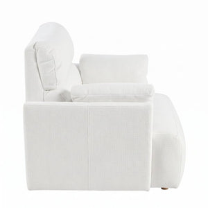 English Elm Oversized Accent Chair with Storage Ottoman Fleece Upholstered Mid-Century Living Room Seat W1028S00068