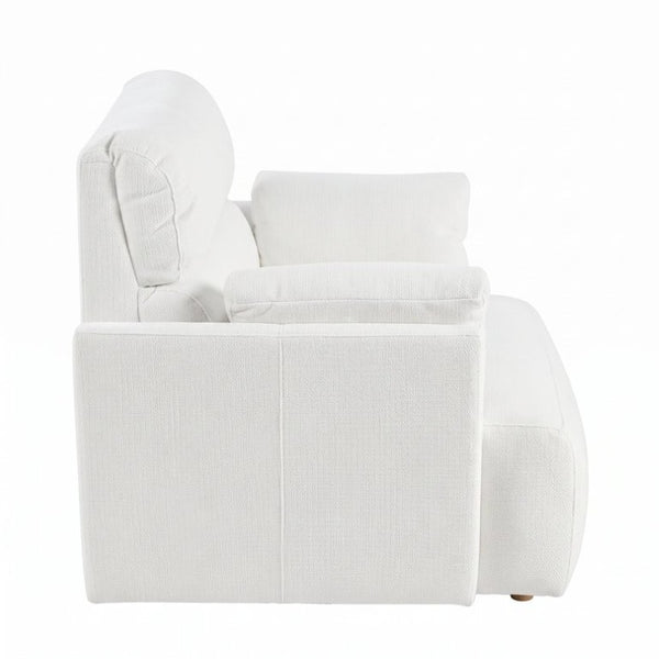 English Elm Oversized Accent Chair with Storage Ottoman Fleece Upholstered Mid-Century Living Room Seat W1028S00068