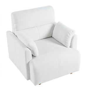 English Elm Oversized Accent Chair with Storage Ottoman Fleece Upholstered Mid-Century Living Room Seat W1028S00068