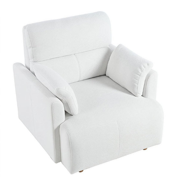 English Elm Oversized Accent Chair with Storage Ottoman Fleece Upholstered Mid-Century Living Room Seat W1028S00068
