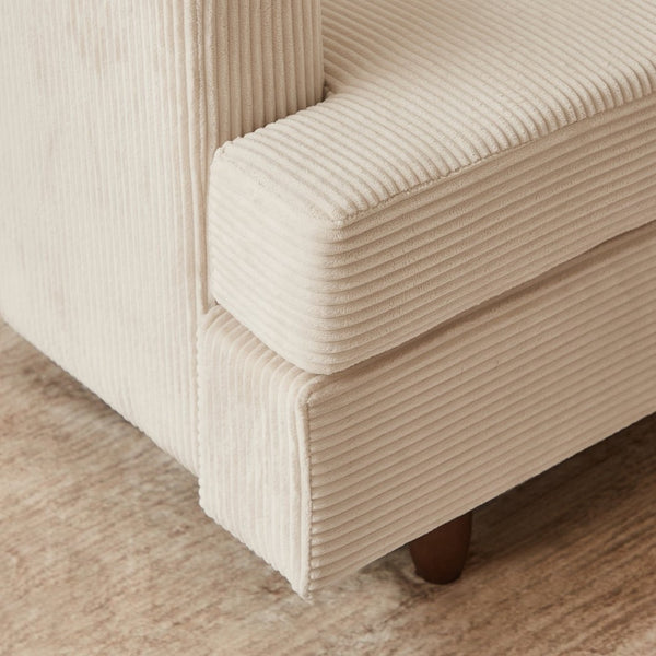 English Elm Modern Corduroy Modular Sectional Sofa Six Seat Sleeper with Free Combination Design Beige W1097S00166