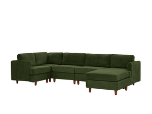 English Elm Modern Corduroy Modular Sectional Sofa Six Seat Convertible Sleeper for Living Room W1097S00168
