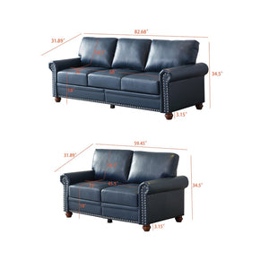English Elm Living Room 5 Seat Sectional Faux Leather Storage Sofa with Nail Head Trim W1097S00292