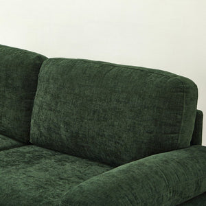 English Elm 111" Chenille Modular Sectional Sofa with Ottoman Mid-century Living Room L-shape Couch Dark Green W1097S00306