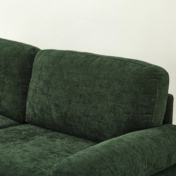 English Elm 111" Chenille Modular Sectional Sofa with Ottoman Mid-century Living Room L-shape Couch Dark Green W1097S00306