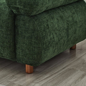English Elm 111" Chenille Modular Sectional Sofa with Ottoman Mid-century Living Room L-shape Couch Dark Green W1097S00306