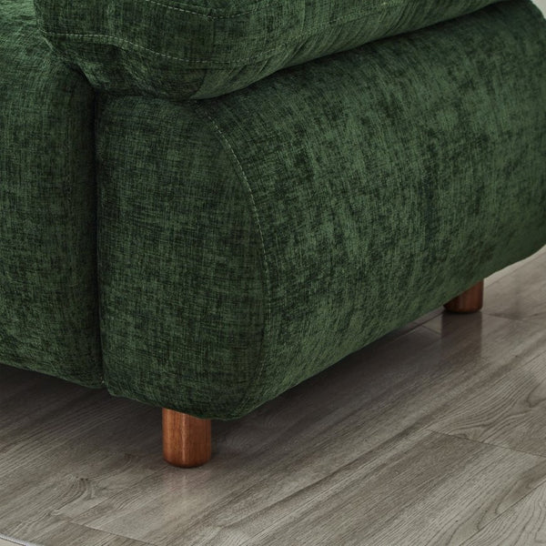 English Elm 111" Chenille Modular Sectional Sofa with Ottoman Mid-century Living Room L-shape Couch Dark Green W1097S00306