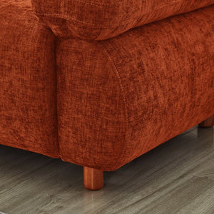 English Elm 111" Chenille Modular Sectional Sofa with Ottoman Mid-century Living Room L-shape Couch Dark Orange W1097S00307