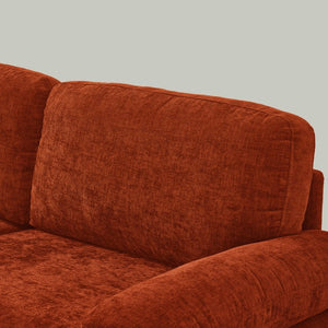 English Elm 111" Chenille Modular Sectional Sofa with Ottoman Mid-century Living Room L-shape Couch Dark Orange W1097S00307