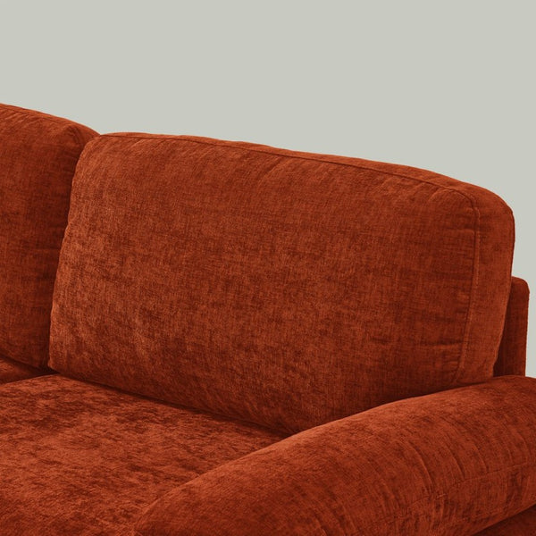 English Elm 111" Chenille Modular Sectional Sofa with Ottoman Mid-century Living Room L-shape Couch Dark Orange W1097S00307