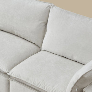 English Elm 108.5" Modular L-shape Sectional Sofa Chenille Upholstered with Detachable Ottoman Beige W1097S00308