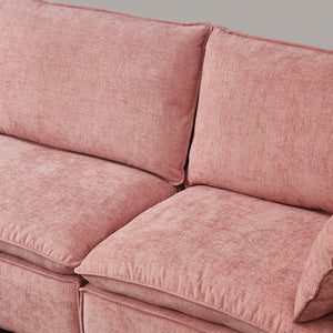 English Elm 108.5" Modular L-shape Sectional Sofa Chenille Upholstered with Detachable Ottoman Pink W1097S00310