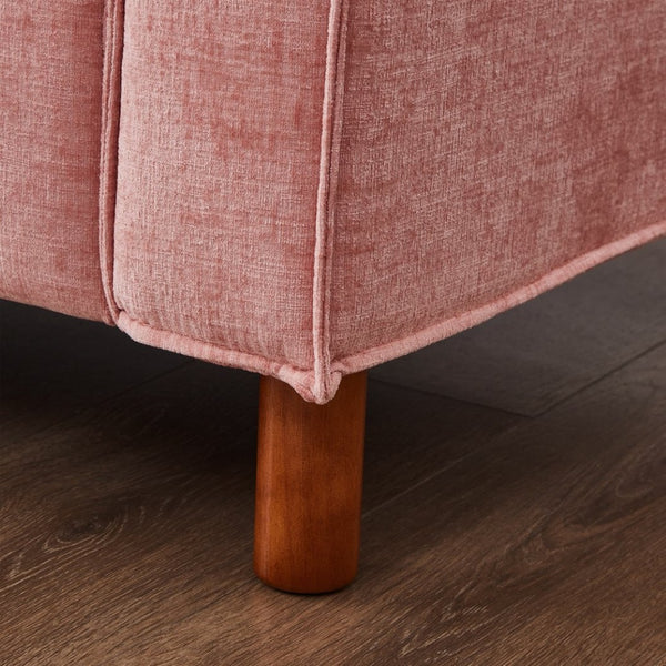 English Elm 108.5" Modular L-shape Sectional Sofa Chenille Upholstered with Detachable Ottoman Pink W1097S00310