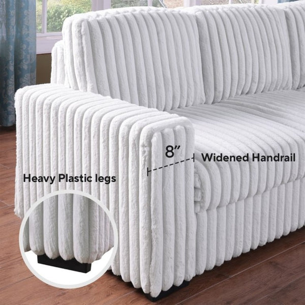 English Elm 6530 L-Shaped Sectional Sleeper Sofa with USB Port Storage Chaise and Cup Holders W1099P369686