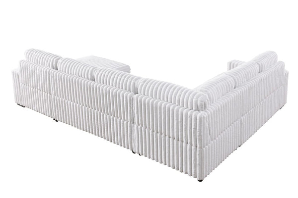 English Elm 6530 L-Shaped Sectional Sleeper Sofa with USB Port Storage Chaise and Cup Holders W1099P369686