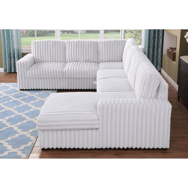 English Elm 6530 L-Shaped Sectional Sleeper Sofa with USB Port Storage Chaise and Cup Holders W1099P369686