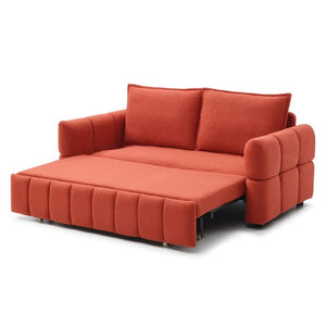 English Elm Sleeper Sofa Convertible Teddy Fabric Pull Out Chaise Couch for Small Space Living W1117P253965