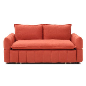 English Elm Sleeper Sofa Convertible Teddy Fabric Pull Out Chaise Couch for Small Space Living W1117P253965