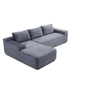 English Elm 97'' Modular Corduroy Sectional with Deep Seat Cushions for Spacious Living Rooms Grey - A W1117P457739