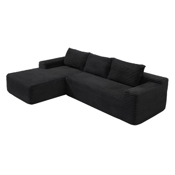 English Elm 97 Inch Modular Cloud Sectional Corduroy Sofa Deep Seat L Shape Living Room Lounge W1117P538483