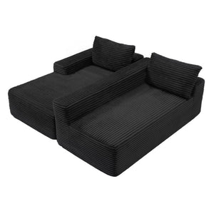 English Elm 97 Inch Modular Cloud Sectional Corduroy Sofa Deep Seat L Shape Living Room Lounge W1117P538483