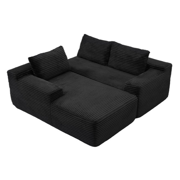 English Elm 97 Inch Modular Cloud Sectional Corduroy Sofa Deep Seat L Shape Living Room Lounge W1117P538483