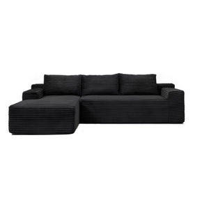 English Elm 97 Inch Modular Cloud Sectional Corduroy Sofa Deep Seat L Shape Living Room Lounge W1117P538483