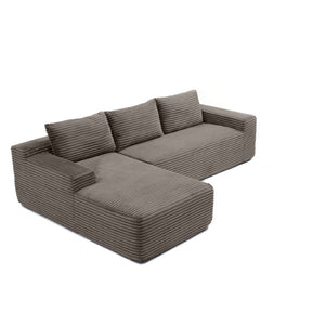 English Elm 97 Inch Modular Cloud Sectional with Deep Seat Corduroy Upholstery for Living Rooms W1117P538498