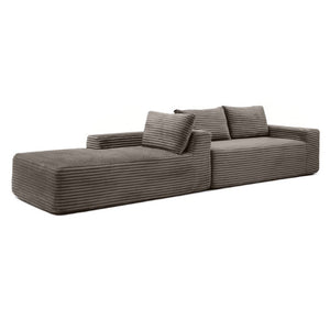 English Elm 97 Inch Modular Cloud Sectional with Deep Seat Corduroy Upholstery for Living Rooms W1117P538498