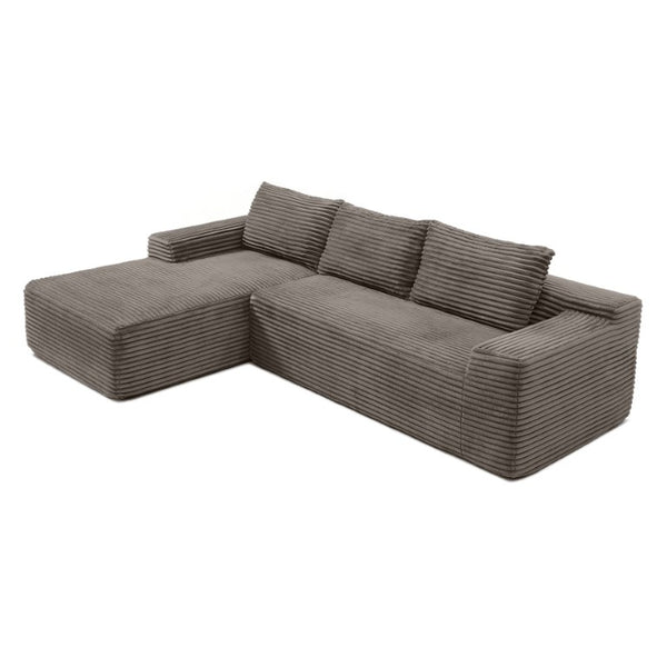 English Elm 97 Inch Modular Cloud Sectional with Deep Seat Corduroy Upholstery for Living Rooms W1117P538498
