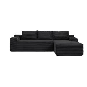 English Elm 97 Inch Modular Cloud Sectional Corduroy Couch Deep Seat L Shape Living Room Sofa W1117P538502