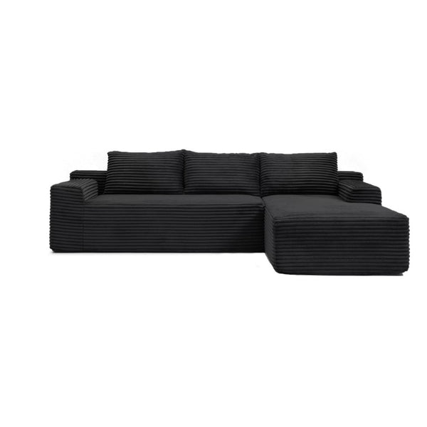 English Elm 97 Inch Modular Cloud Sectional Corduroy Couch Deep Seat L Shape Living Room Sofa W1117P538502