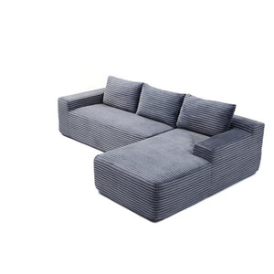 English Elm 97 Inch Modular L Shaped Sectional with Deep Corduroy Cushions for Living Spaces W1117P538503