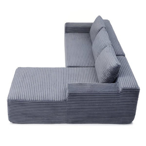 English Elm 97 Inch Modular L Shaped Sectional with Deep Corduroy Cushions for Living Spaces W1117P538503