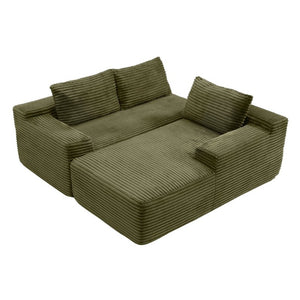 English Elm 97 Inch Modular Cloud Sectional Corduroy Sofa Deep Seat L-Shape Lounge for Living Room W1117P538537