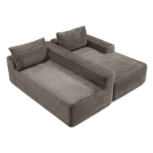 English Elm 97 Inch Modular Cloud Sectional in Wrinkle Resistant Corduroy for Relaxed Living Spaces W1117P538538