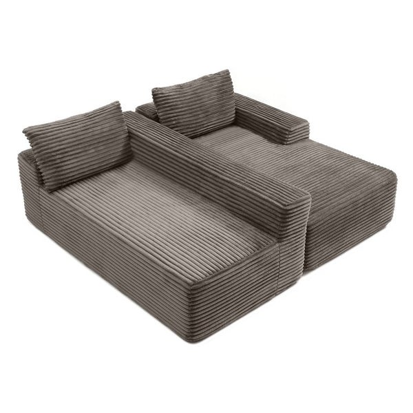 English Elm 97 Inch Modular Cloud Sectional in Wrinkle Resistant Corduroy for Relaxed Living Spaces W1117P538538