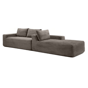 English Elm 97 Inch Modular Cloud Sectional in Wrinkle Resistant Corduroy for Relaxed Living Spaces W1117P538538