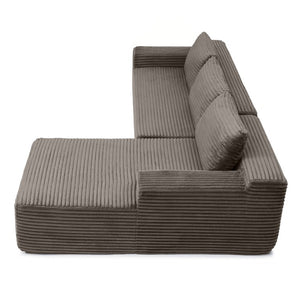 English Elm 97 Inch Modular Cloud Sectional in Wrinkle Resistant Corduroy for Relaxed Living Spaces W1117P538538