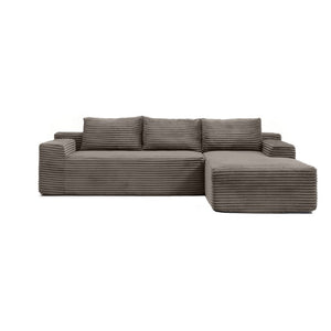 English Elm 97 Inch Modular Cloud Sectional in Wrinkle Resistant Corduroy for Relaxed Living Spaces W1117P538538
