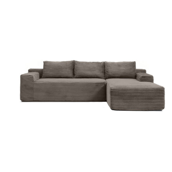 English Elm 97 Inch Modular Cloud Sectional in Wrinkle Resistant Corduroy for Relaxed Living Spaces W1117P538538