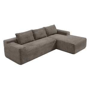 English Elm 97 Inch Modular Cloud Sectional in Wrinkle Resistant Corduroy for Relaxed Living Spaces W1117P538538
