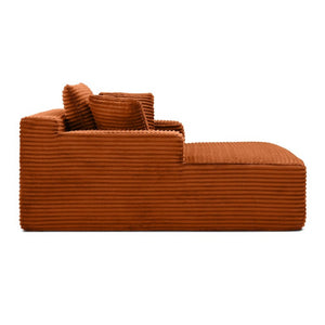 English Elm 49 Inch Oversized Corduroy Chaise Lounge No Assembly Wide Arms Three Pillows Included W1117P541144